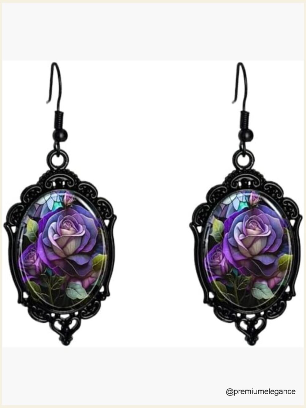 Gothic Vintage Crystal Cameo Drop Earrings for Women Punk Witch Halloween
